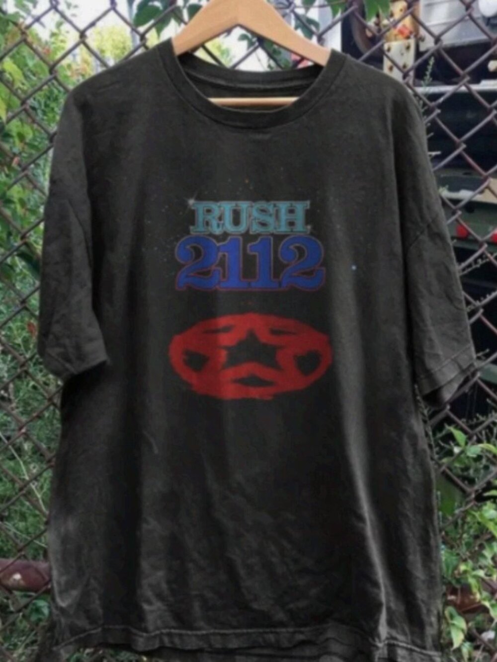 Vintage Rush '2112' Starman Graphic Black T-Shirt